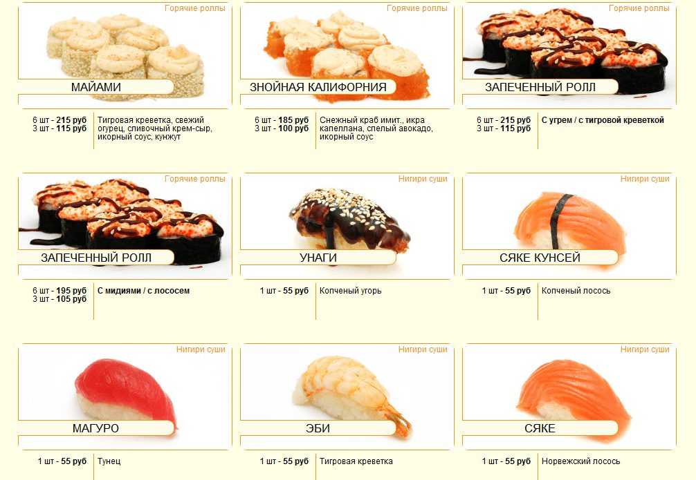 Калорийность роллов и суши, таблица бжу на 100 грамм, употребление при диете