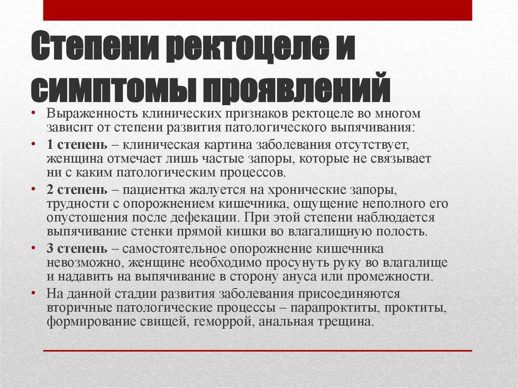 Ректоцеле - выпадение прямой кишки во влагалище