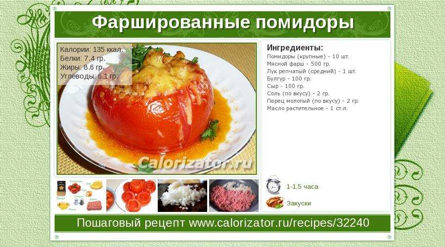 Какая калорийность свежего помидора