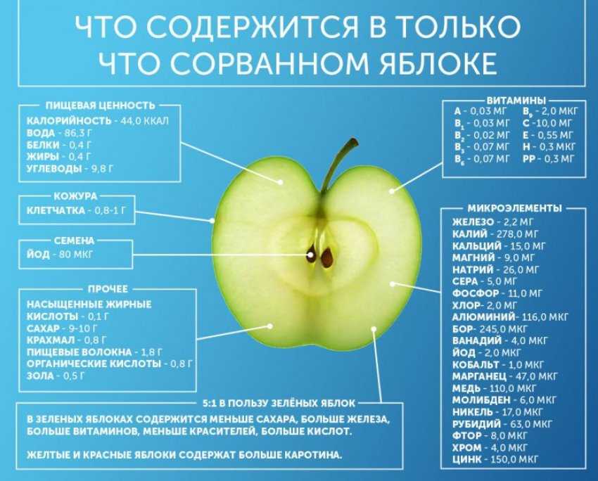 Калорийность яблока: зелёное, красное, голден, гренни смит - похудейкина