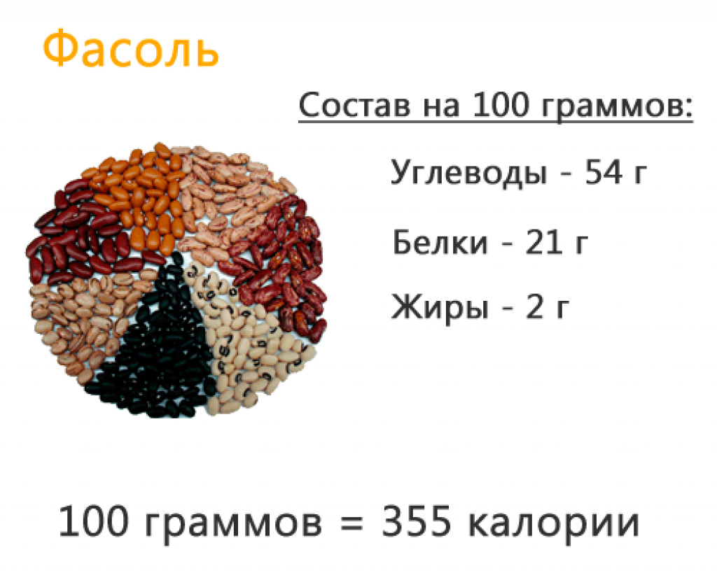 Сколько белков, жиров и углеводов в фасоли: состав и калорийность продукта