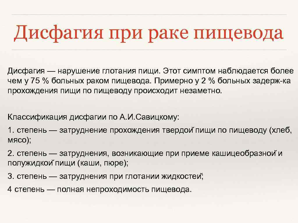 Рак пищевода - симптомы, признаки.