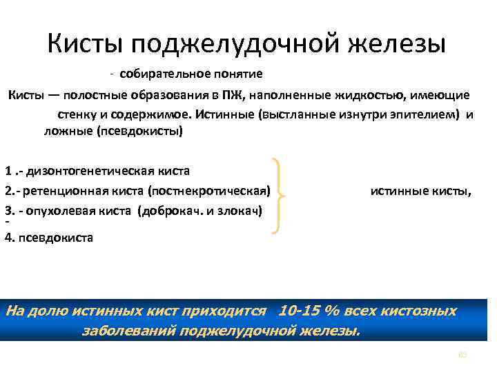 Признаки образования поджелудочной железы